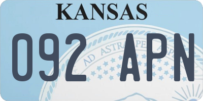 KS license plate 092APN