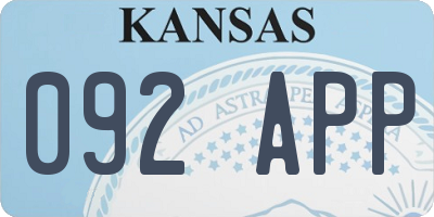 KS license plate 092APP