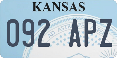 KS license plate 092APZ