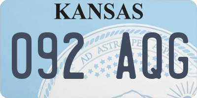 KS license plate 092AQG