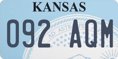 KS license plate 092AQM