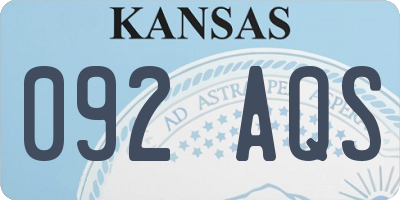 KS license plate 092AQS