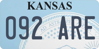 KS license plate 092ARE