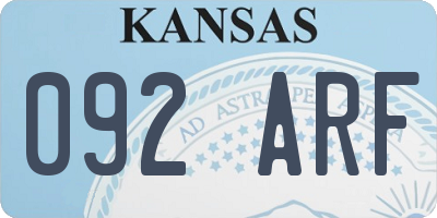 KS license plate 092ARF
