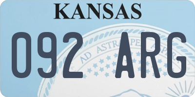 KS license plate 092ARG