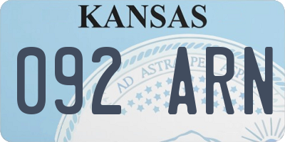 KS license plate 092ARN