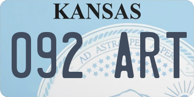 KS license plate 092ART