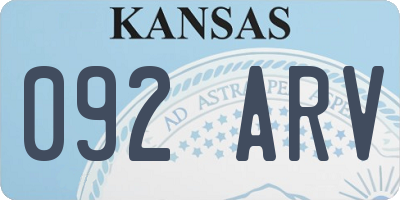 KS license plate 092ARV