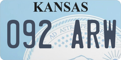 KS license plate 092ARW