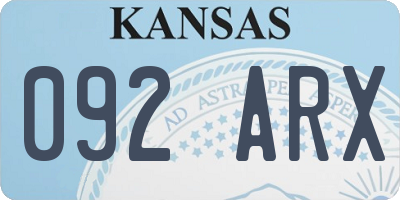 KS license plate 092ARX