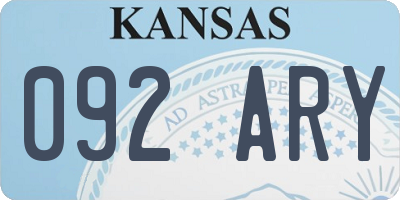 KS license plate 092ARY