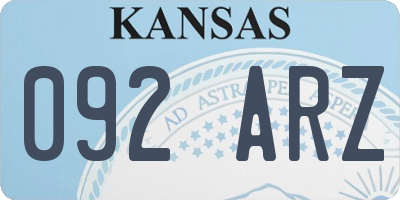 KS license plate 092ARZ