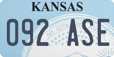 KS license plate 092ASE