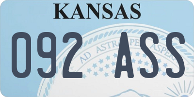 KS license plate 092ASS