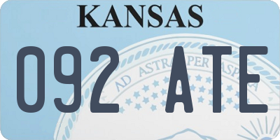 KS license plate 092ATE
