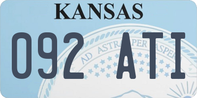 KS license plate 092ATI