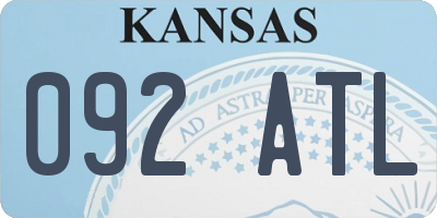KS license plate 092ATL