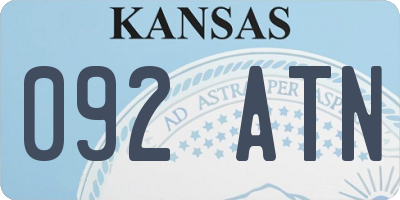 KS license plate 092ATN