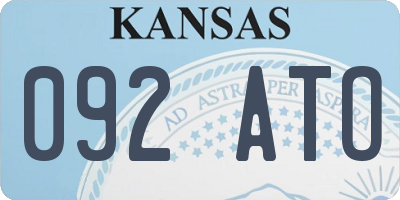KS license plate 092ATO