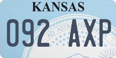 KS license plate 092AXP