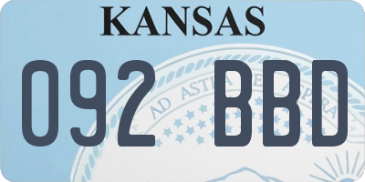 KS license plate 092BBD