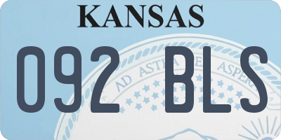 KS license plate 092BLS