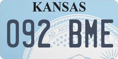 KS license plate 092BME