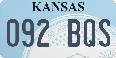 KS license plate 092BQS