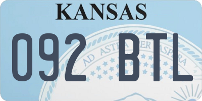 KS license plate 092BTL