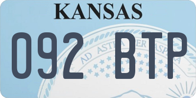 KS license plate 092BTP