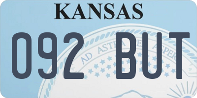 KS license plate 092BUT