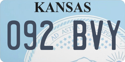 KS license plate 092BVY