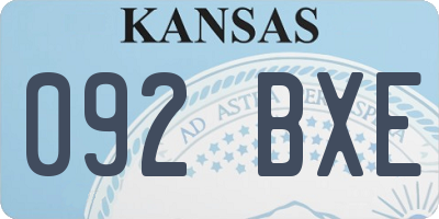 KS license plate 092BXE