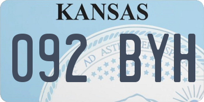 KS license plate 092BYH