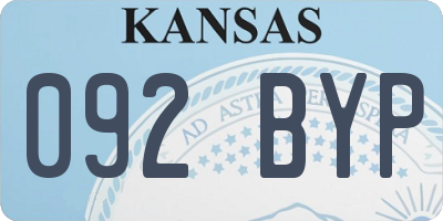 KS license plate 092BYP