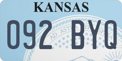 KS license plate 092BYQ