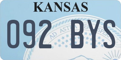 KS license plate 092BYS