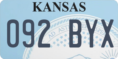 KS license plate 092BYX