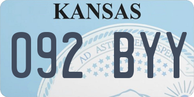 KS license plate 092BYY