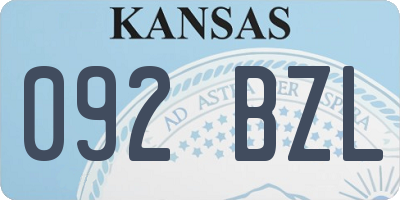KS license plate 092BZL