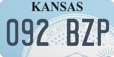 KS license plate 092BZP