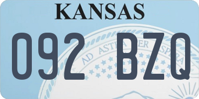 KS license plate 092BZQ