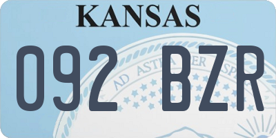 KS license plate 092BZR
