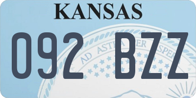 KS license plate 092BZZ