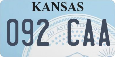KS license plate 092CAA