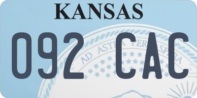 KS license plate 092CAC