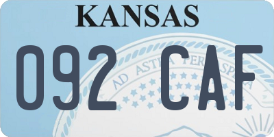 KS license plate 092CAF