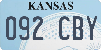 KS license plate 092CBY