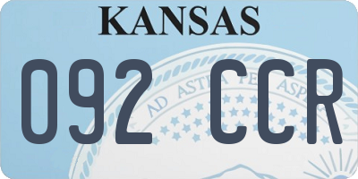 KS license plate 092CCR