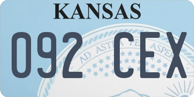 KS license plate 092CEX